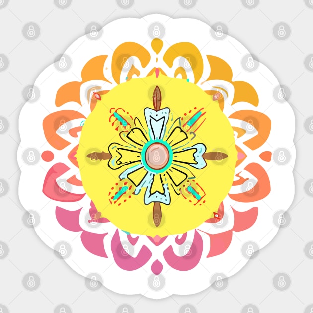 mandala Clamber drawingmandala Flutter stuffed Sticker by Martin Young